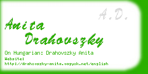 anita drahovszky business card